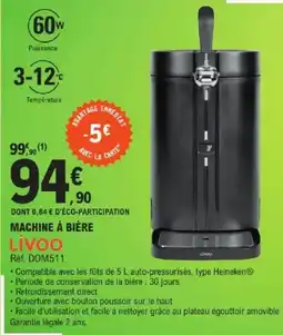 E.Leclerc Livoo Machine à bière offre