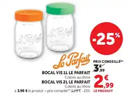 Super U Le Parfait Bocal vis offre