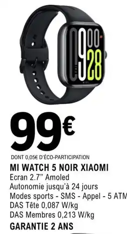 E.Leclerc Espace Culturel Mi watch 5 noir xiaomi offre