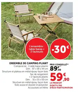Super U Ensemble de camping pliant offre