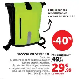 Super U Sacoche velo 2 en 1 offre