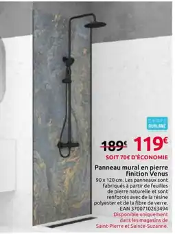Mr Bricolage Panneau mural en pierre finition Venus offre