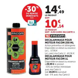 Super U Facom decalaminage pour moteur offre