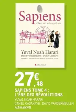 E.Leclerc Espace Culturel Sapiens tome 4; l'ère des révolutions yuval noah harari offre