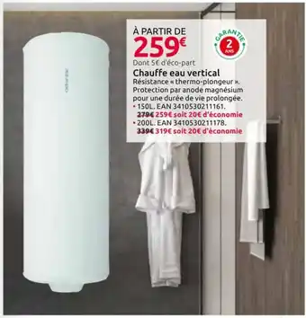 Mr Bricolage Chauffe eau vertical offre