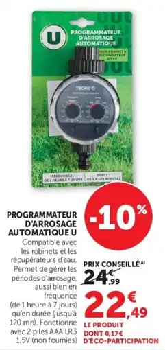 Super U Programmateur d'arrosage automatique u offre