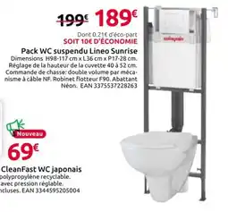 Mr Bricolage Pack WC suspendu Lineo Sunrise offre