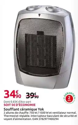 Mr Bricolage Soufflant céramique Yok offre