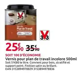 Mr Bricolage Vernis pour plan de travail incolore offre