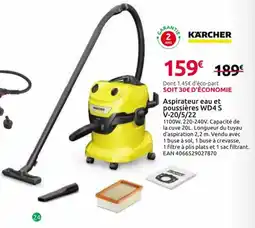 Mr Bricolage Karcher Aspirateur eau et poussières WD4S V-20/5/22 offre