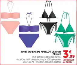 Super U Haut ou bas de maillot de bain femme offre