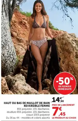 Super U Haut ou bas de maillot de bain reversible femme offre