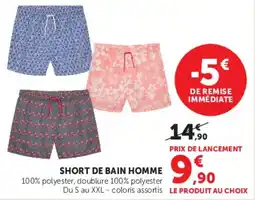 Super U Short de bain homme offre
