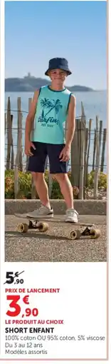 Super U Short enfant offre
