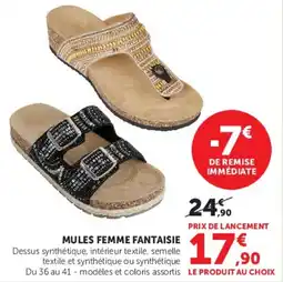 Super U Mules femme fantaisie offre