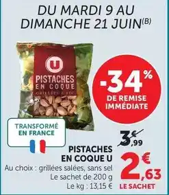 Super U U - pistaches en coque offre
