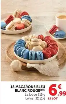 Super U 18 macarons bleu blanc rouge offre