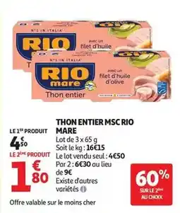 Auchan Supermarché Rio - thon entier msc offre