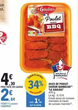 E.Leclerc Le gaulois - ailes de poulet saveur barbecue offre