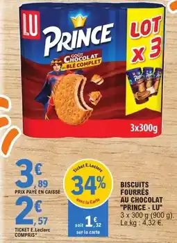 E.Leclerc Lu - biscuits fourrés au chocolat offre