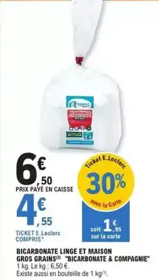 E.Leclerc E.leclerc - bicarbonate linge et maison gros grains offre