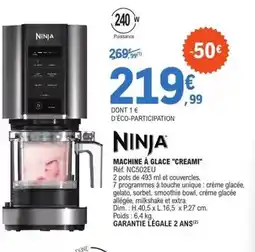E.Leclerc Ninja - machine à glace creami offre