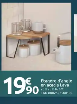 Mr Bricolage Etagère d'angle en acacia Lava offre