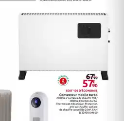 Mr Bricolage Convecteur mobile turbo offre