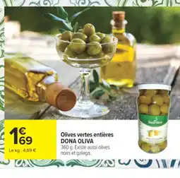 Carrefour DOVA OLIVA Olives vertes entières offre