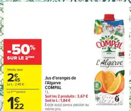 Carrefour COMPAL Jus d'oranges de l'Algarve offre