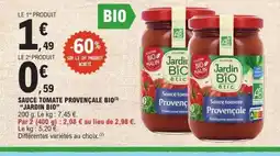 E.Leclerc SJARDIN BIO auce tomate provençale bio offre