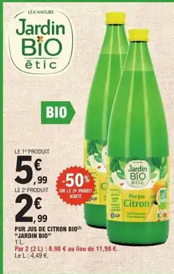E.Leclerc JARDIN BIO Pur jus de citron bio offre