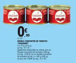 E.Leclerc GIAGUARO Double concentré de tomate offre