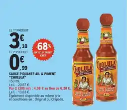E.Leclerc CHOLULA" Sauce piquante ail & piment offre