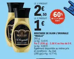 E.Leclerc MAILLE Moutarde de dijon l'originale offre