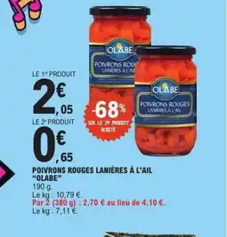 E.Leclerc OLABE Poivrons rouges lanières à l'ail offre