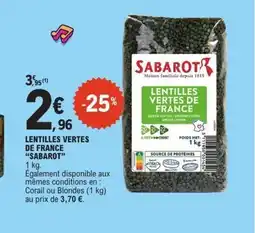 E.Leclerc SABAROT Lentilles vertes de france offre