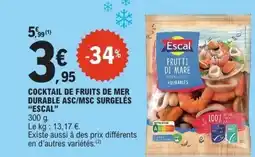 E.Leclerc ESCAL Cocktail de fruits de mer durable asc/msc surgelés offre