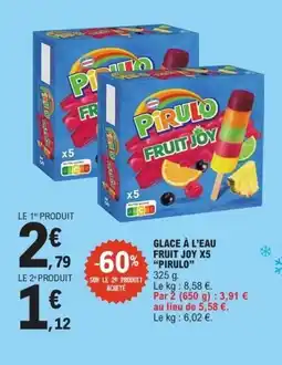 E.Leclerc PIRULO Glace à l'eau fruit joy x5 offre