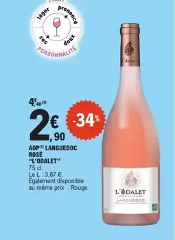 E.Leclerc L'ODALET Aop languedoc rosé offre