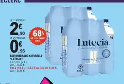 E.Leclerc UTECIA Eau minérale naturelle offre