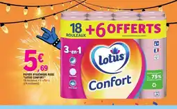 E.Leclerc LOTUS CONFORT Papier hygiénique rose offre