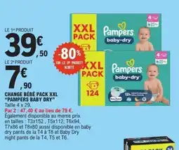 E.Leclerc PAMPERS Change bébé pack xxl baby dry offre