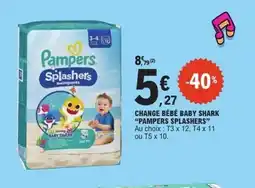 E.Leclerc PAMPERS SPLASHERS Change bébé baby shark offre