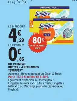 E.Leclerc SWIFFER Kit plumeau duster +4 recharges offre