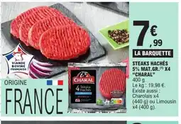 E.Leclerc CHARAL Steaks hachés 5% mat.gr x4 offre