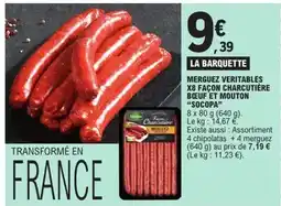 E.Leclerc SOCOPA Merguez veritables x8 façon charcutière boeuf et mouton offre