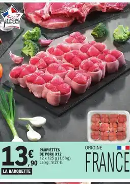E.Leclerc Paupiettes de porc x12 offre