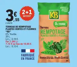E.Leclerc KB Terreau de rempotage plantes vertes et fleuries offre