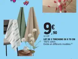 E.Leclerc Lot de 3 torchons offre